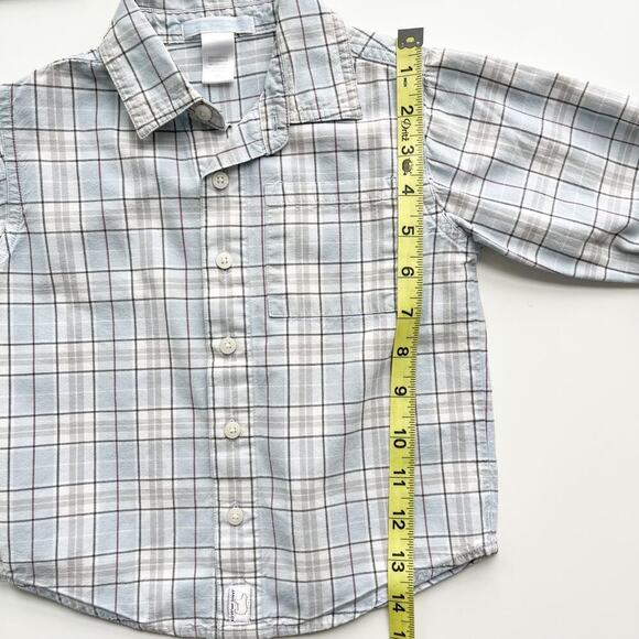 Janie and Jack Boys 100% Cotton Button Down Long Sleeve Shirt 2T Blue Plaid - Picture 6 of 7